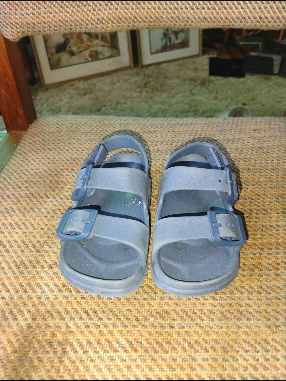 Kids Blue Adjustable Strap Sandals